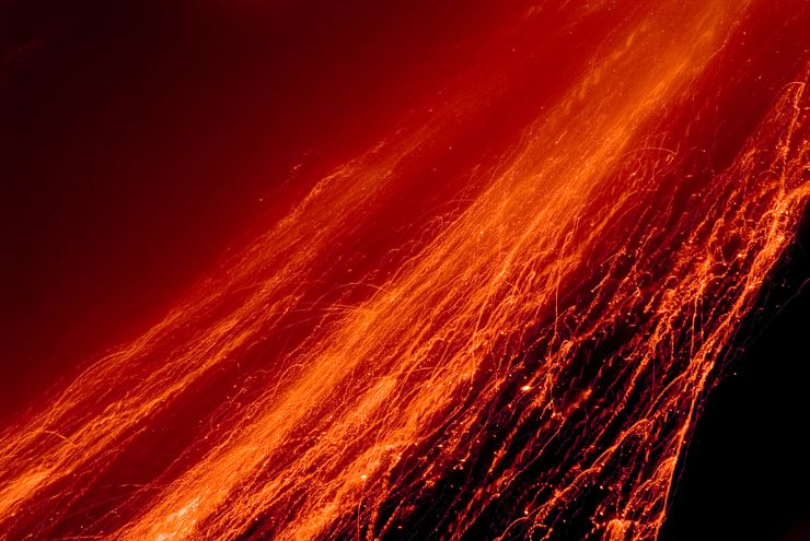 Lava volcanica en el Volcan Arenal
