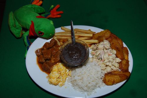 Javi the Frog & carne en salsa at Tio Charly's