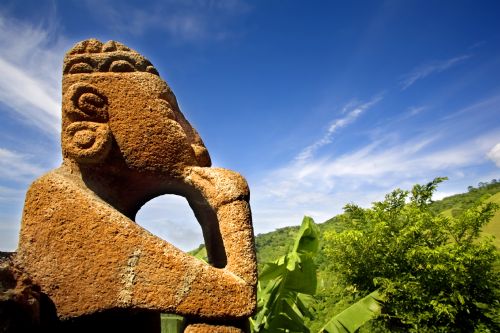A pre-Columbian stone idol in San Isidro de Heredia