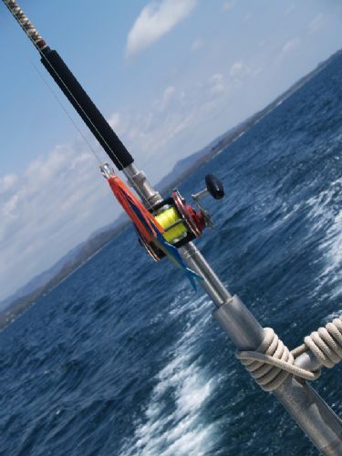 Trolling the waters while sport fishing off of Playas del Coco