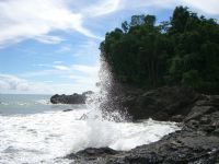 Ocean Splashing at Entrance to Ballena National Marine Park&nbsp;-&nbsp;Ballena National Marine Park, South Puntarenas