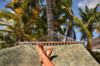 Relajandose en una hamaca en Puerto Viejo