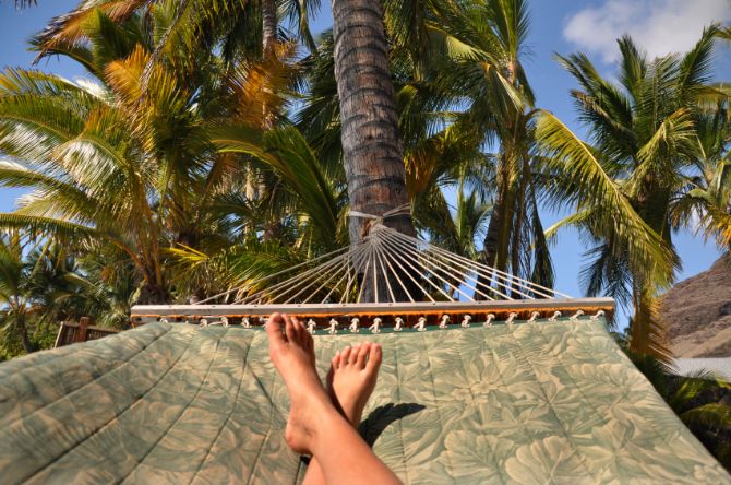 Relajándose en una hamaca en Puerto Viejo