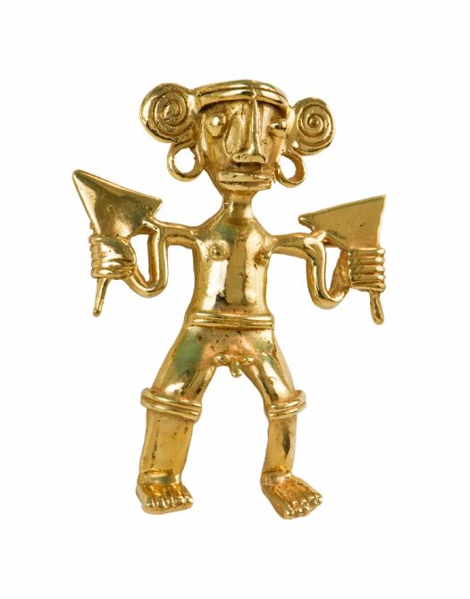 Figura precolombina de oro en el Museo de Oro