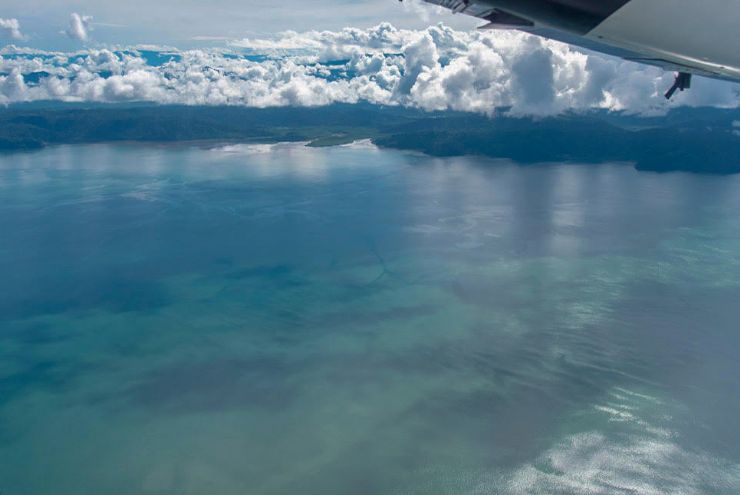 Sobrevolando la Peninsula de Nicoya rumbo a Tambor