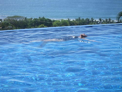 Erika at the infinity pool at Punta Islita