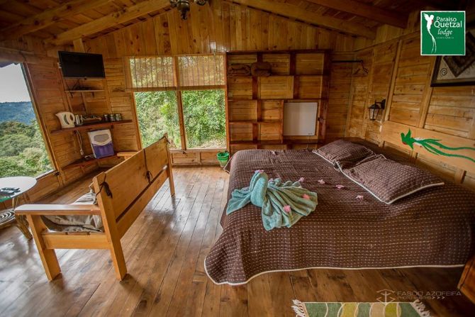 Habitaciones acogedoras en Paraíso Quetzal Lodge